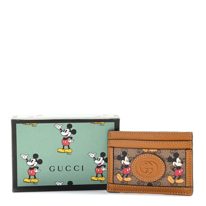 Gucci X DISNEY Mini Vintage GG Supreme Monogram Mickey Mouse Card Holder Beige Vintage Sun Oil 8 of 8