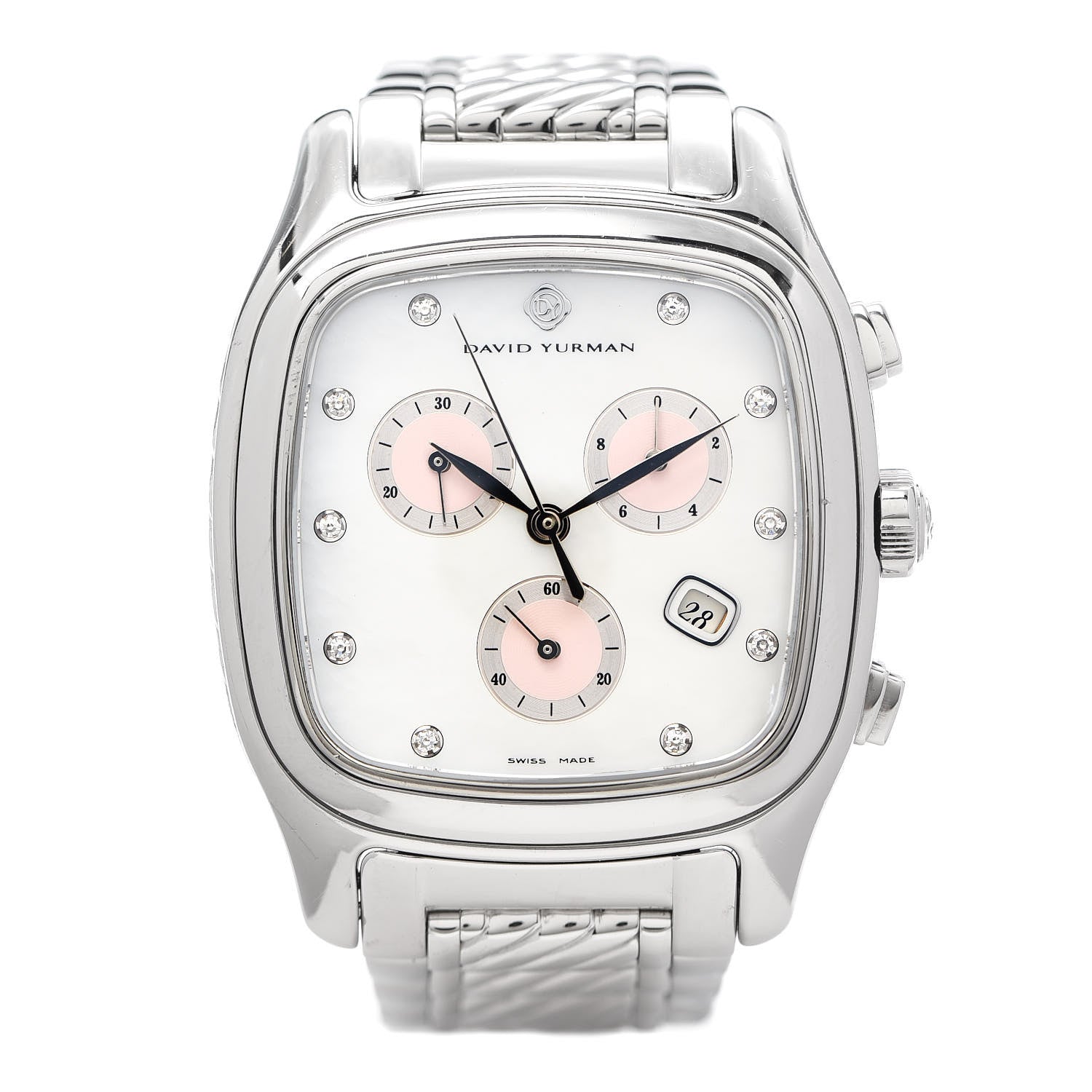 David Yurman Stainless Steel Diamond 35mm Thoroughbred Chronograph Quartz Watch 1 of 6
