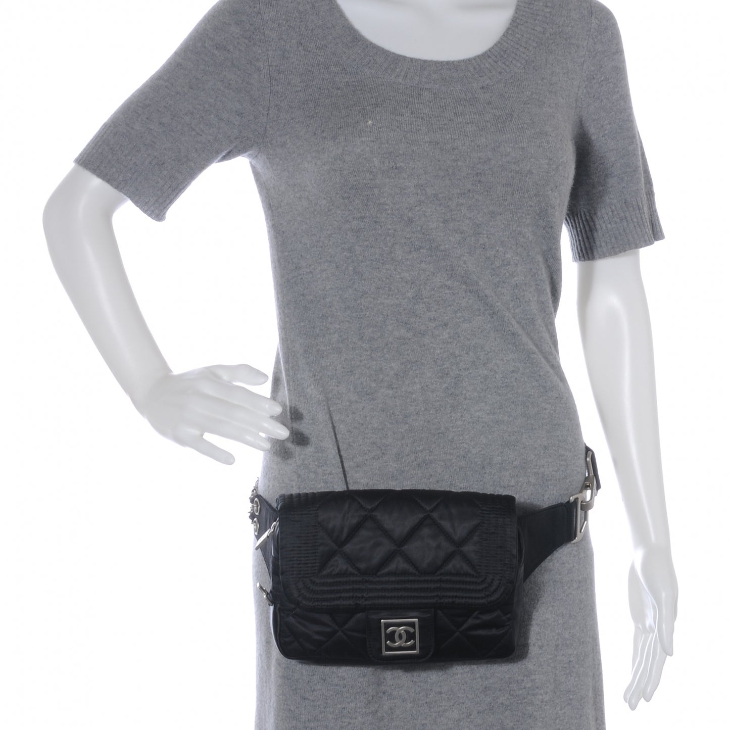 Nylon Ski Sport Belt Bag Black
