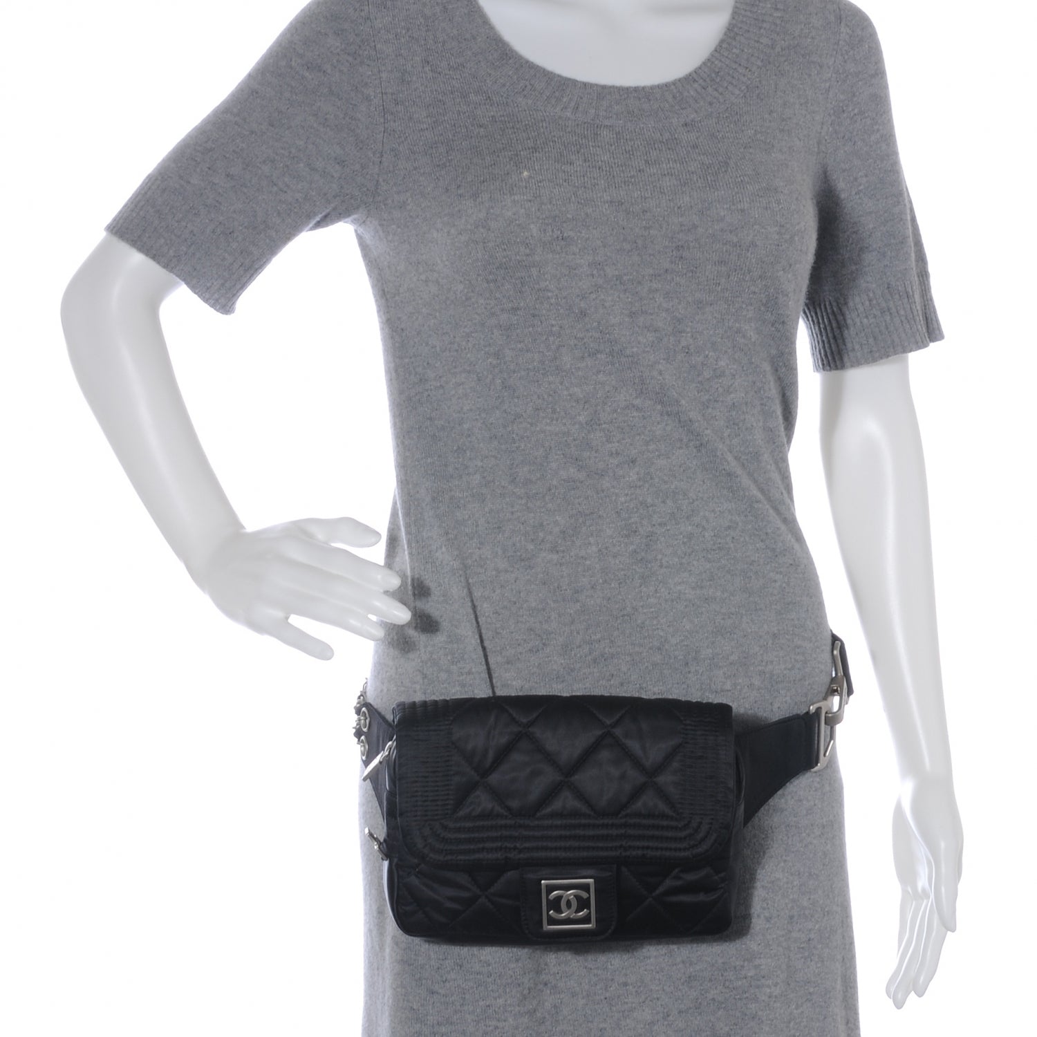 Chanel Nylon Ski Sport Belt Bag Black 2 of 7