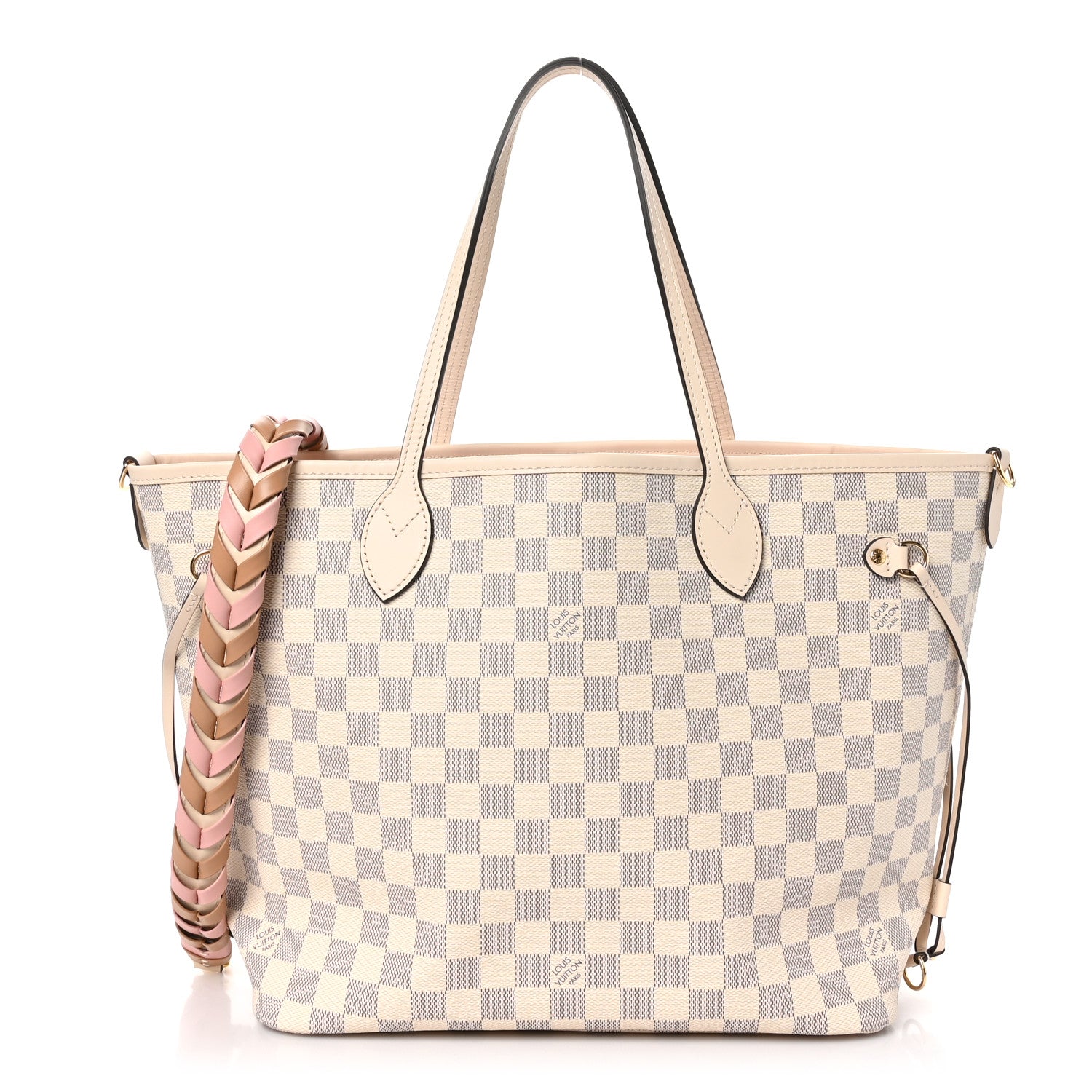 Louis Vuitton Damier Azur Braided Neverfull MM Pink 1 of 10