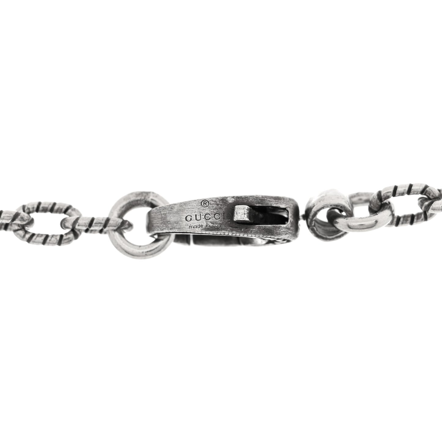 Sterling Silver Textured Square G Pendant Necklace