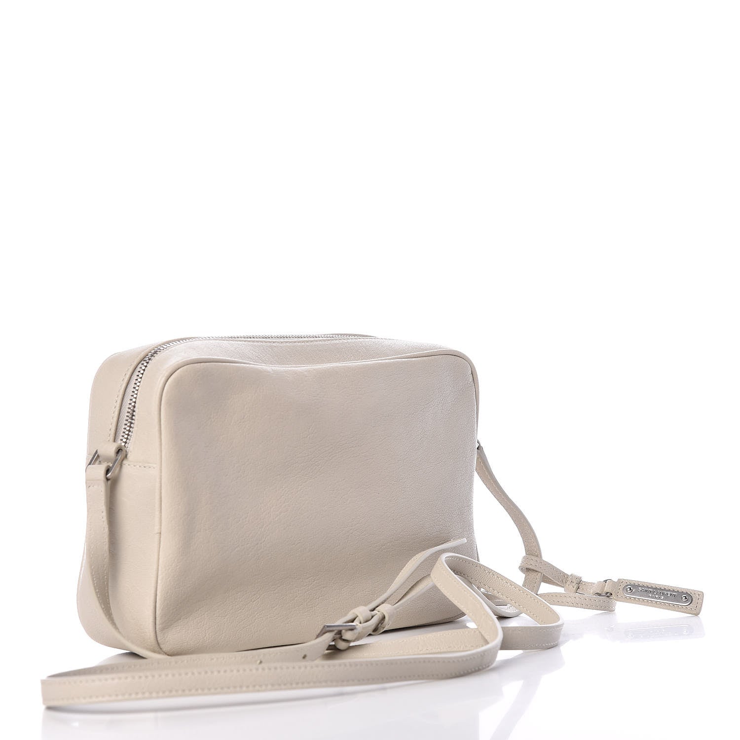 Saint Laurent Lambskin Monogram Small Lou Camera Bag Icy White 3 of 12
