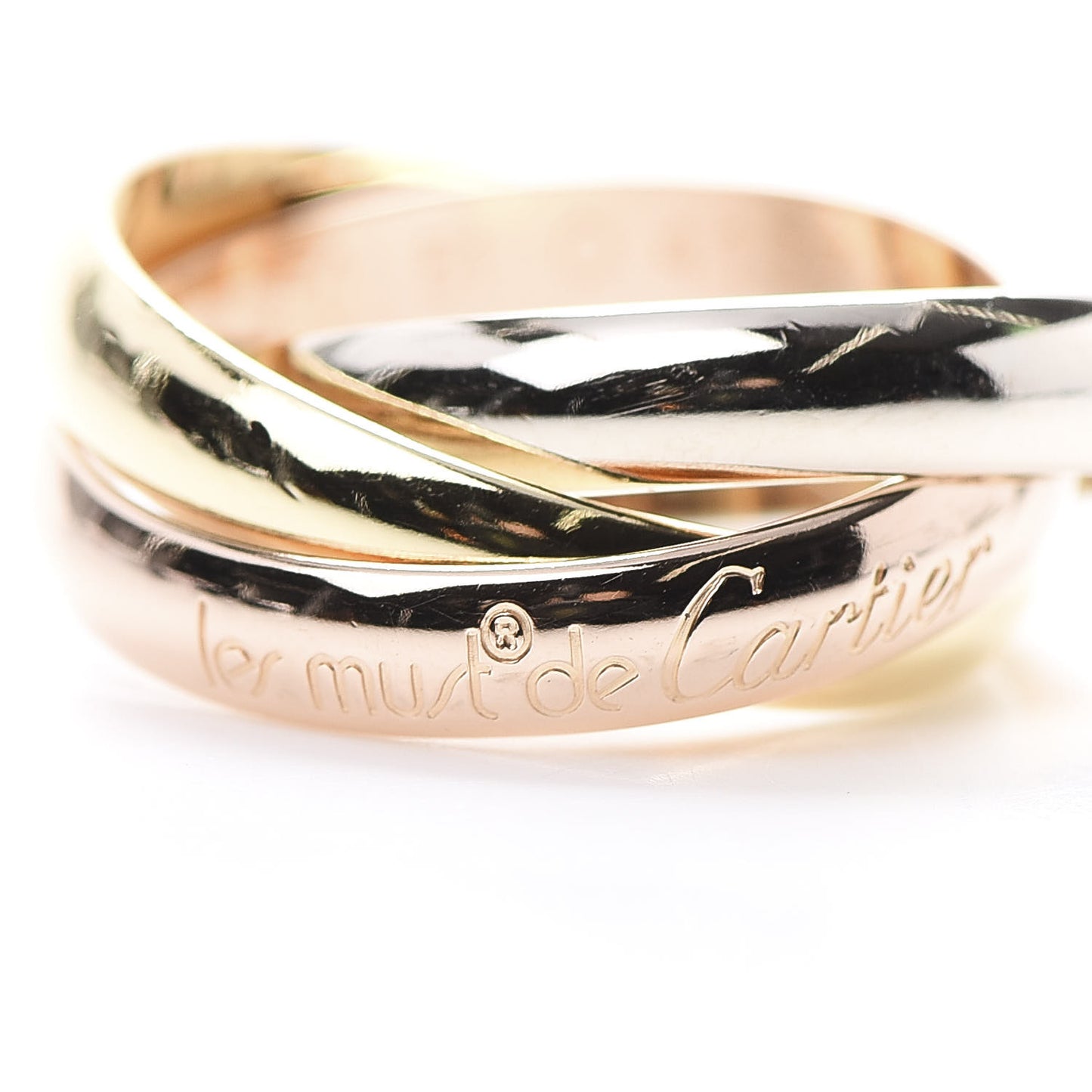 18K Pink Yellow White Gold Classic Les Must De Trinity Ring 51 5.75
