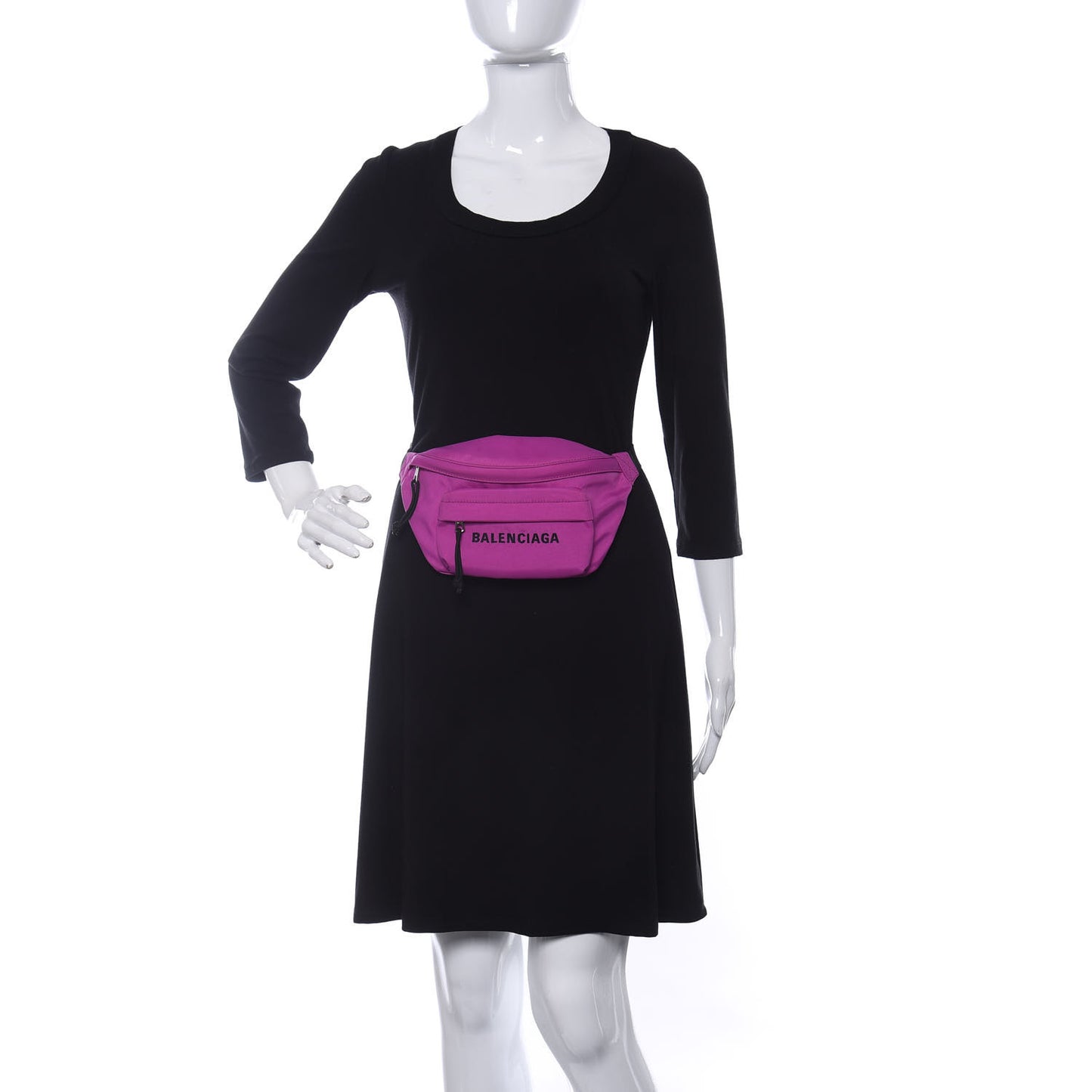 Sport Nylon Logo Embroidered Small Wheel Beltpack Fuchsia Black