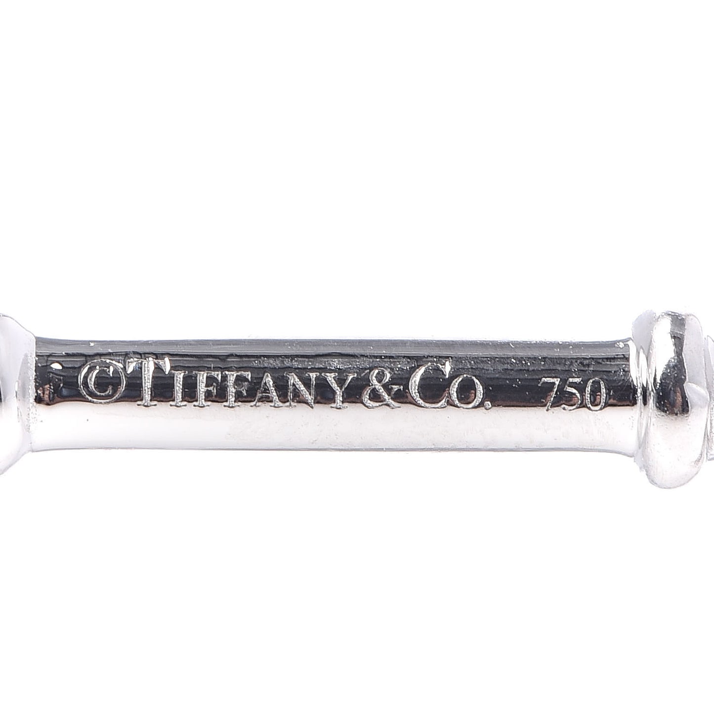 18K White Gold Diamond Heart Key Pendant