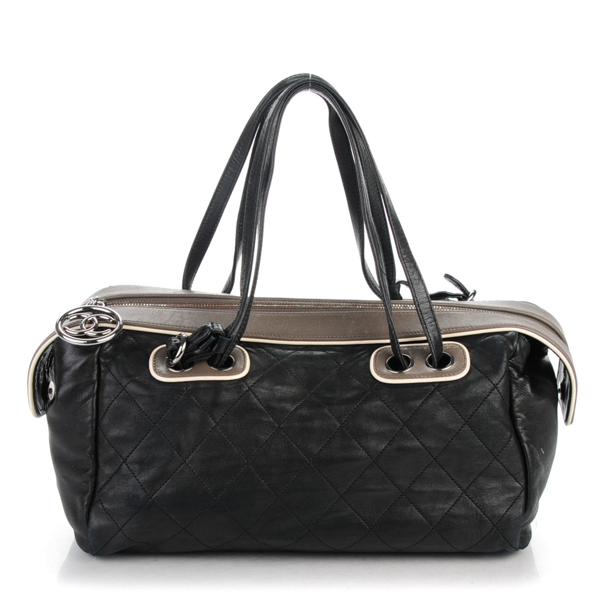 Chanel Lambskin Quilted Country Club Bowler Black 1 of 7