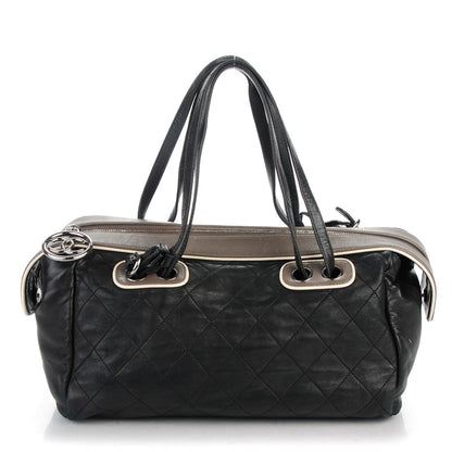 Chanel Lambskin Quilted Country Club Bowler Black 1 of 7