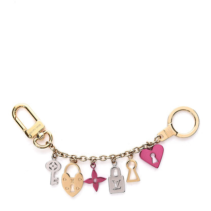 Louis Vuitton Love Lock Heart Key Chain Bag Charm 1 of 3
