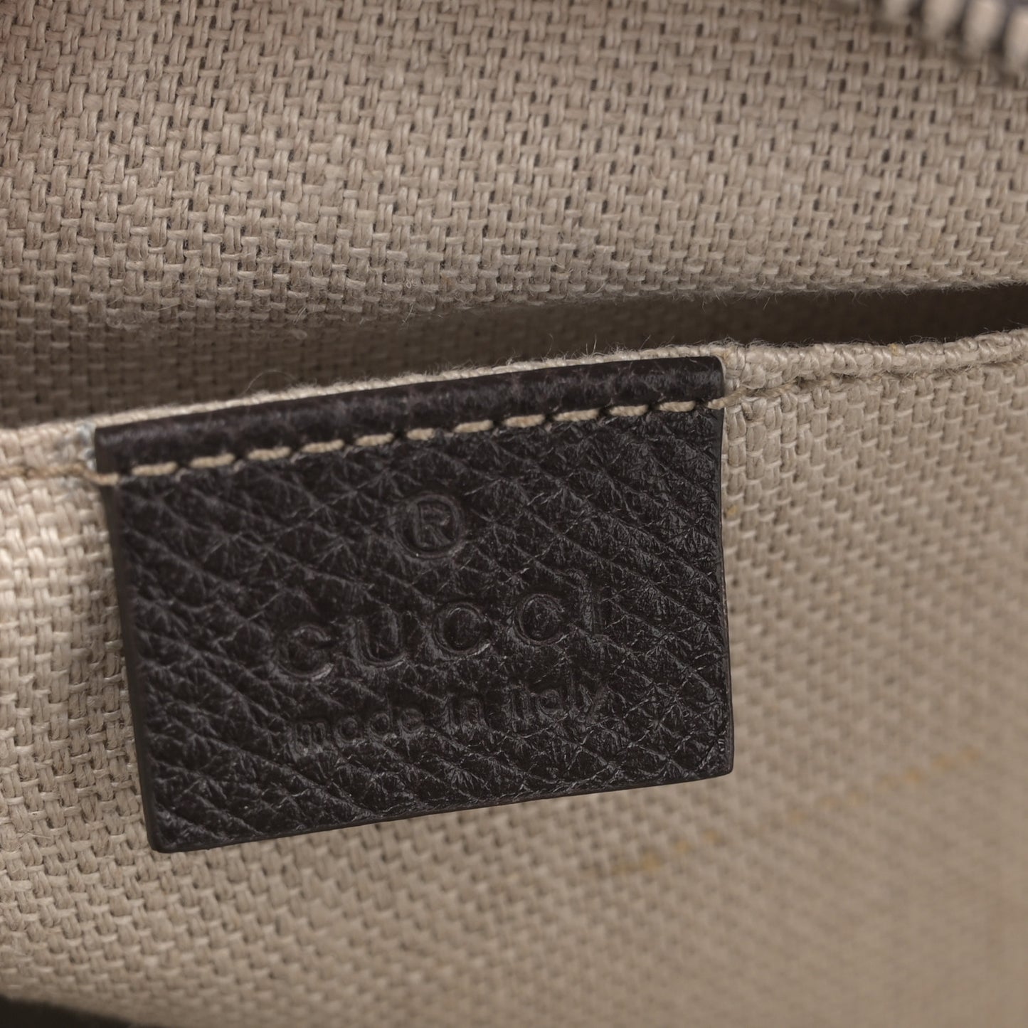 Textured Calfskin Web Small Webby Bee Shoulder Bag Brown Coffee