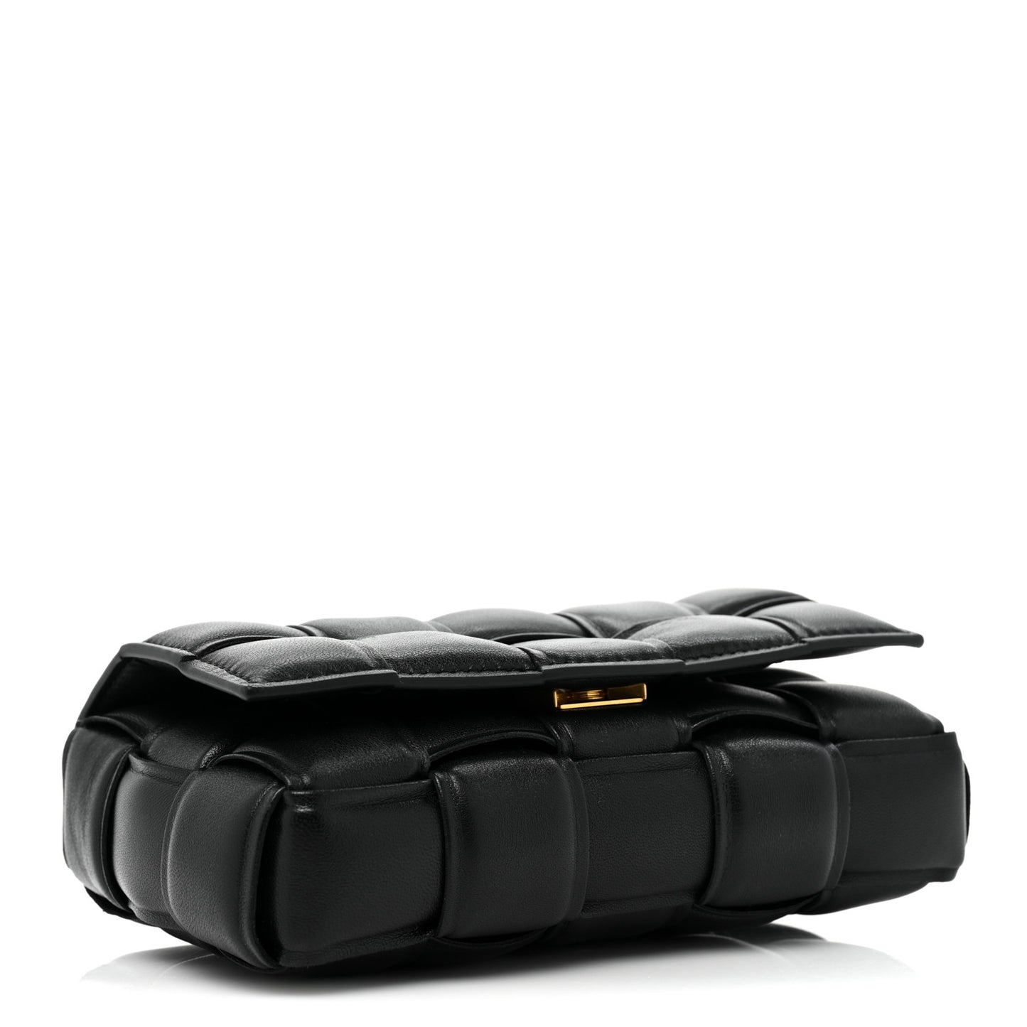 Nappa Maxi Intreccio Padded Cassette Crossbody Bag Black