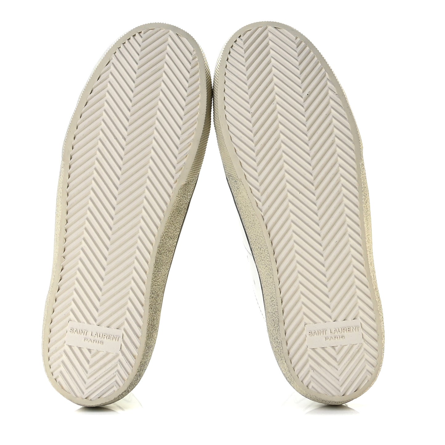 Calfskin Distressed SL/37M High Top Sneakers 36.5 White