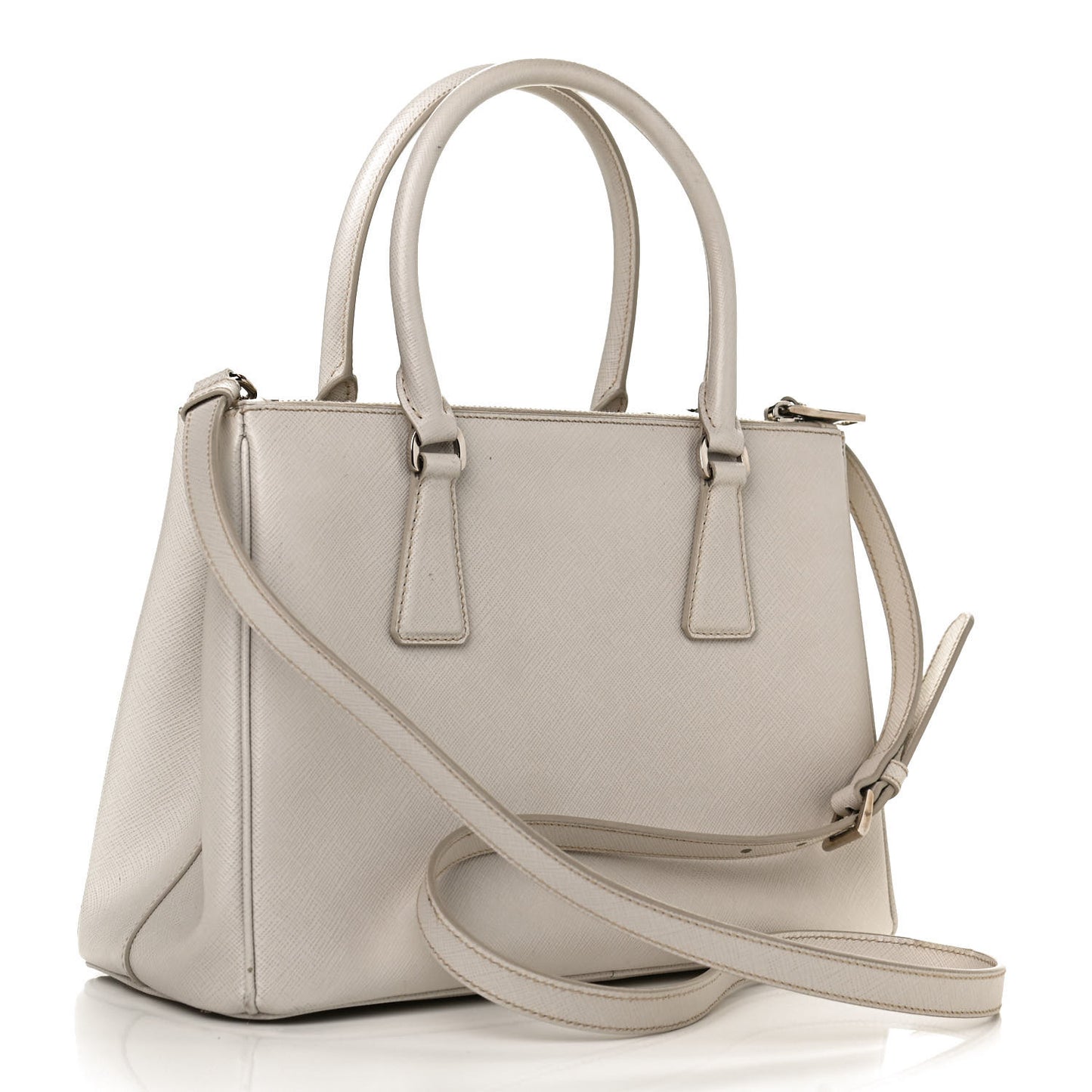 Saffiano Medium Galleria Double Zip Tote Pomice