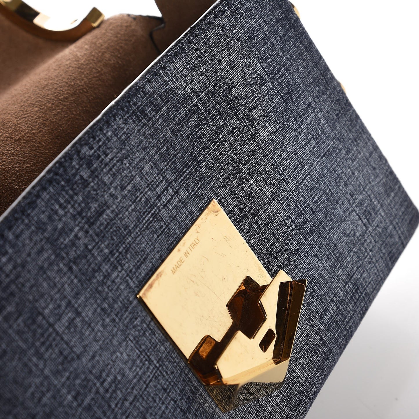 Denim Calfskin Lockett Petite Shoulder Bag Light Indigo