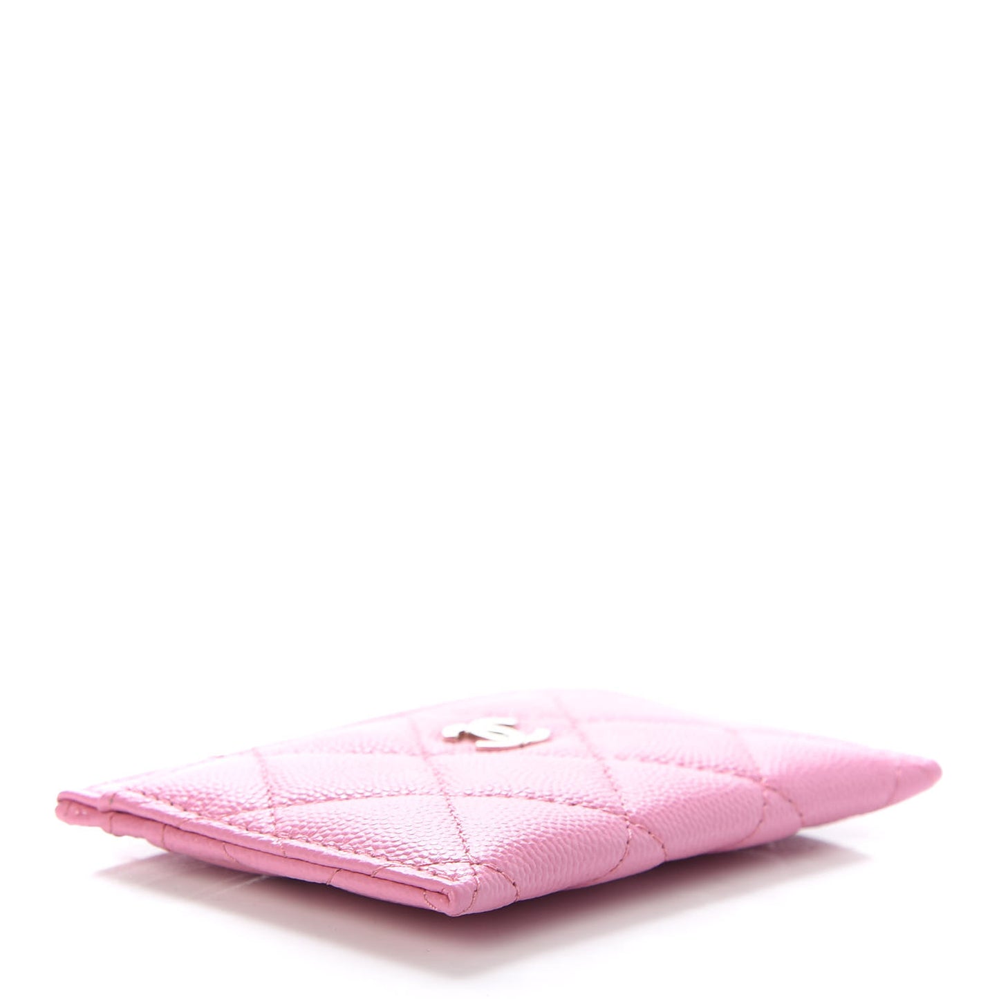 Caviar Quilted Card Holder Pink