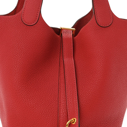 Hermes Taurillon Maurice Picotin Lock 18 PM Rouge Piment 8 of 10
