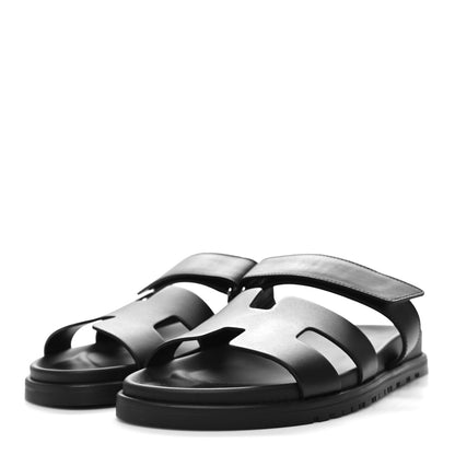 Hermes Calfskin Womens Chypre Sandals 39 Black 3 of 9