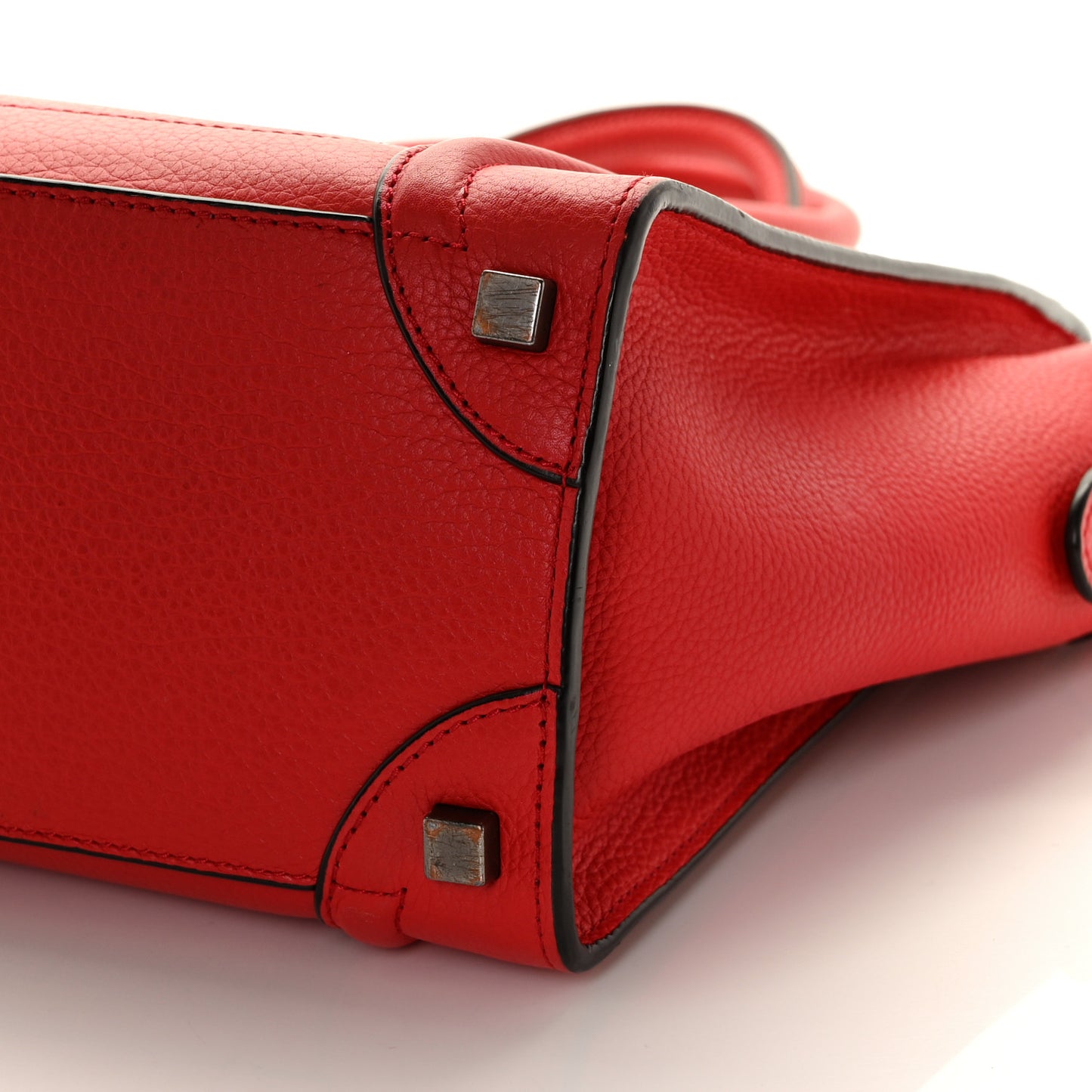 Drummed Calfskin Micro Luggage Red