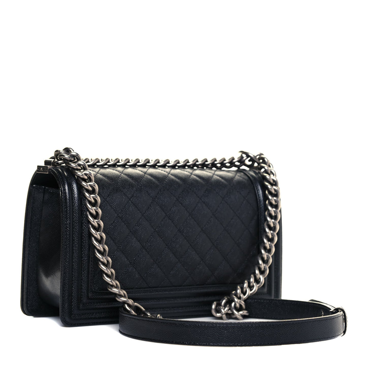 Caviar Quilted Medium Boy Flap Black