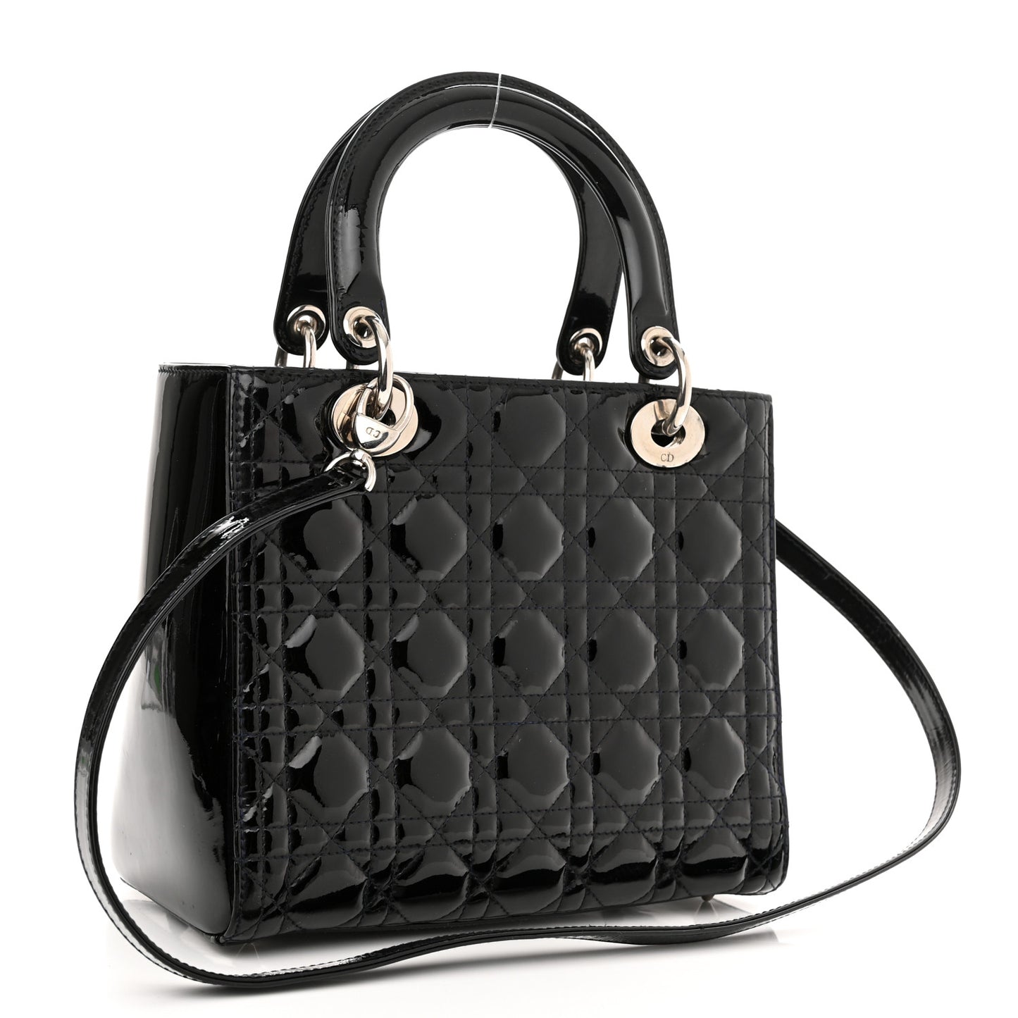 Patent Cannage Medium Lady Dior Black