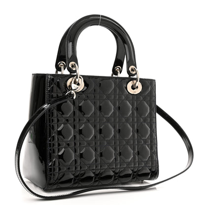 Christian Dior Patent Cannage Medium Lady Dior Black 3 of 9