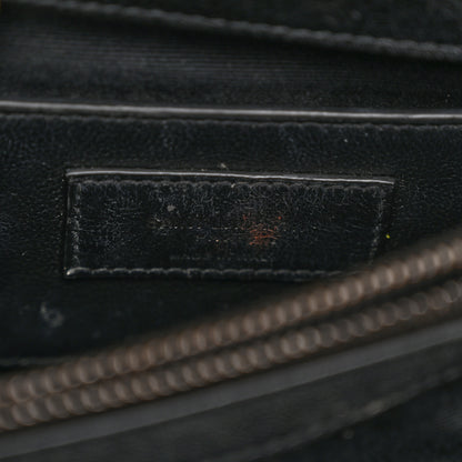 Saint Laurent Sheepskin Matelasse Chevron Monogram Medium College Bag Black 7 of 14