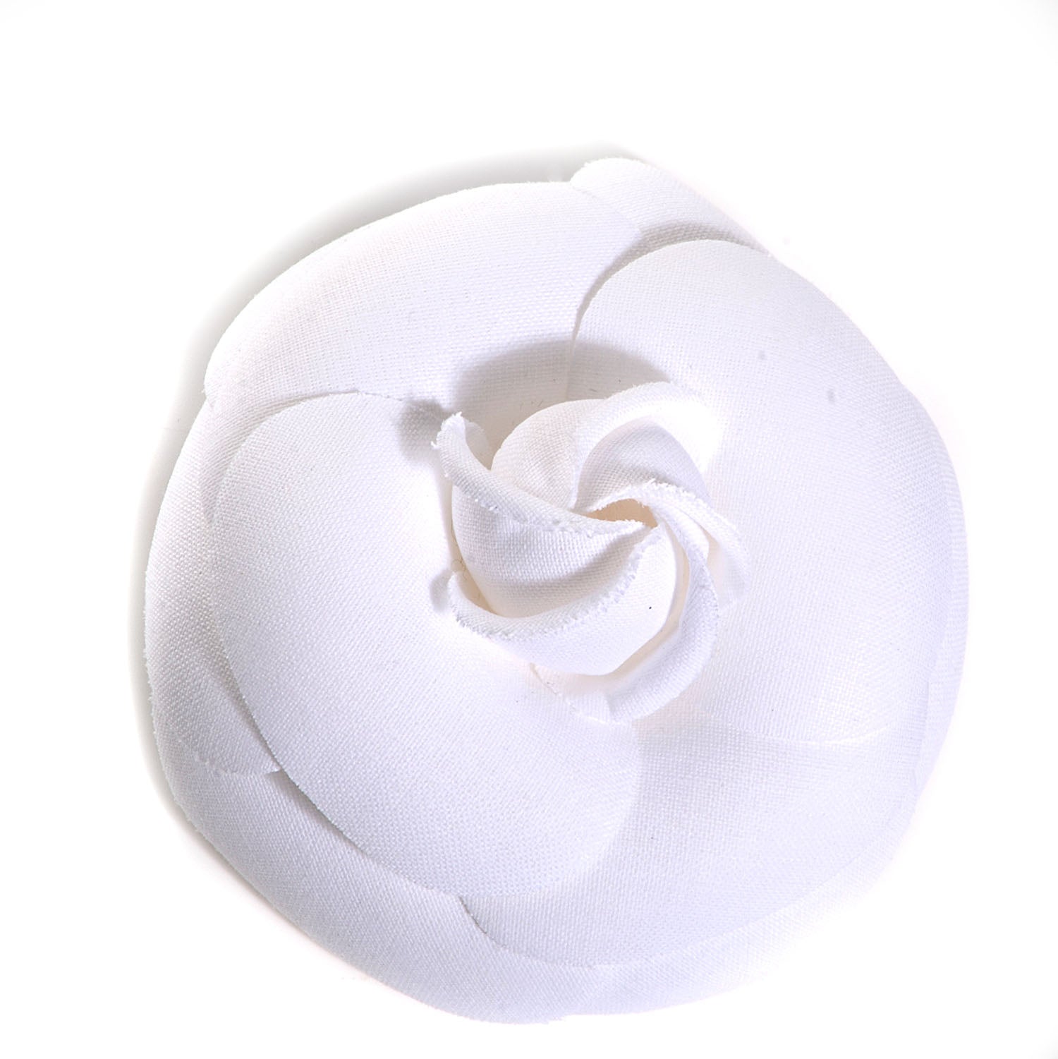 Chanel Crepe Satin Large Camellia Pin Brooch White 1 of 4
