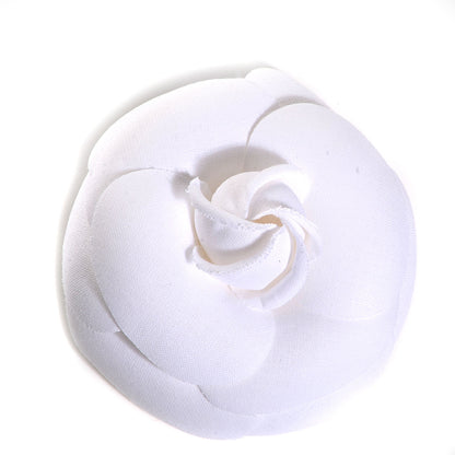 Chanel Crepe Satin Large Camellia Pin Brooch White 1 of 4