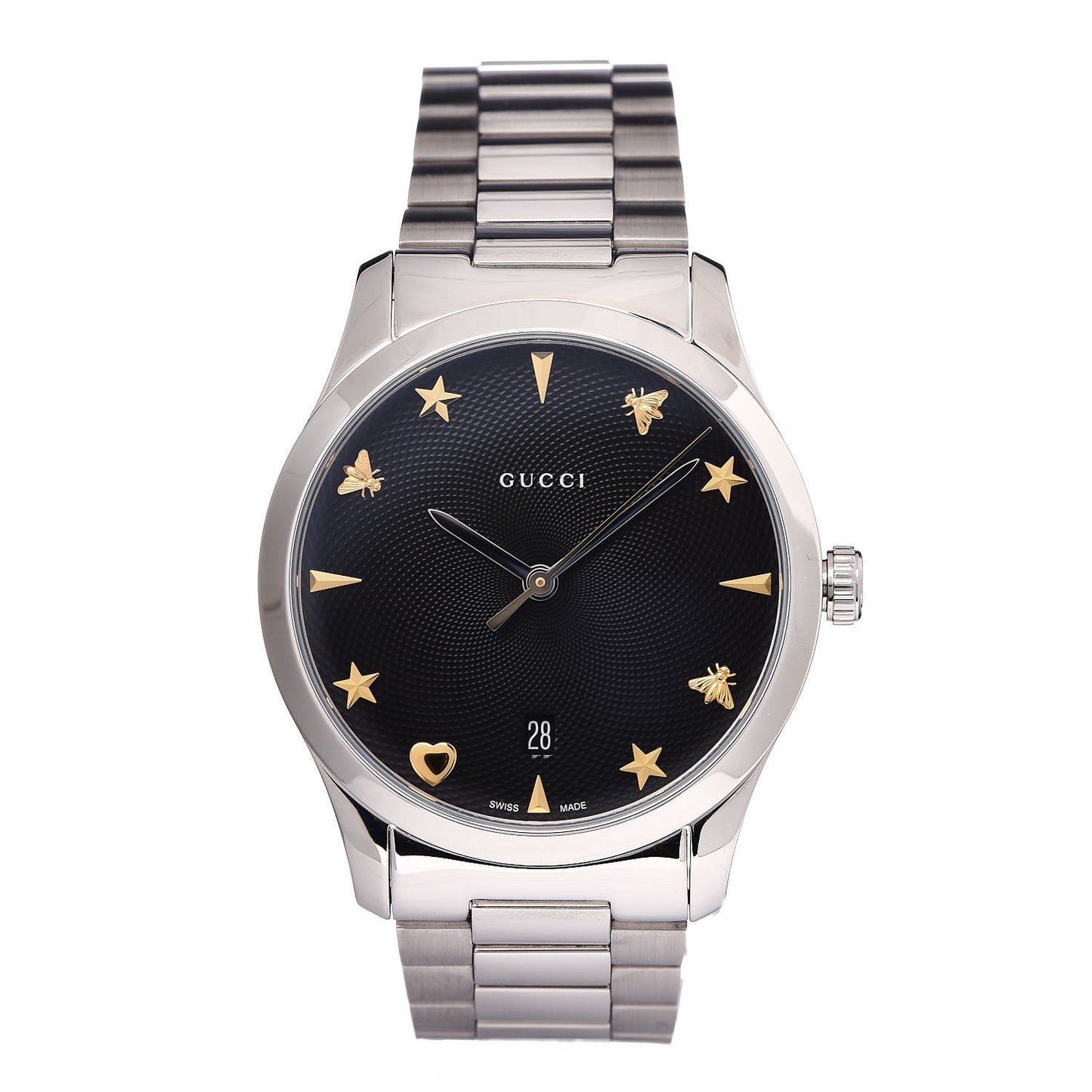 Stainless Steel 38mm G-Timeless Charm Quartz Watch Black