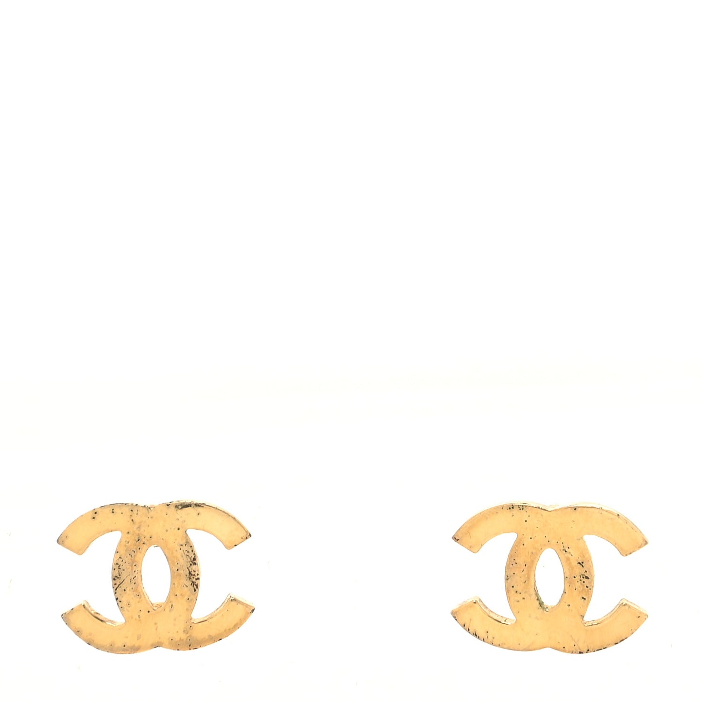 Metal CC Stud Earrings Gold