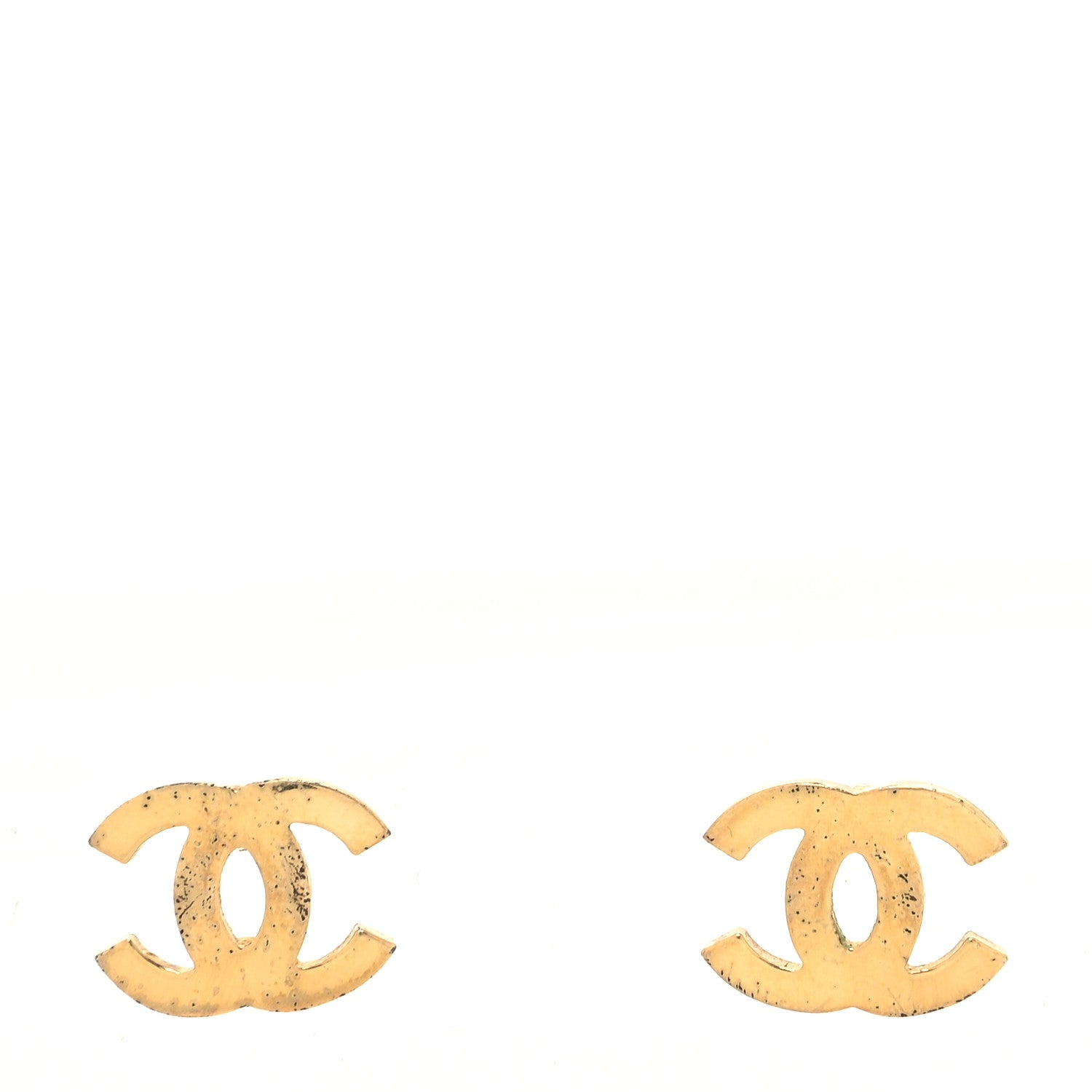 Chanel Metal CC Stud Earrings Gold 1 of 4
