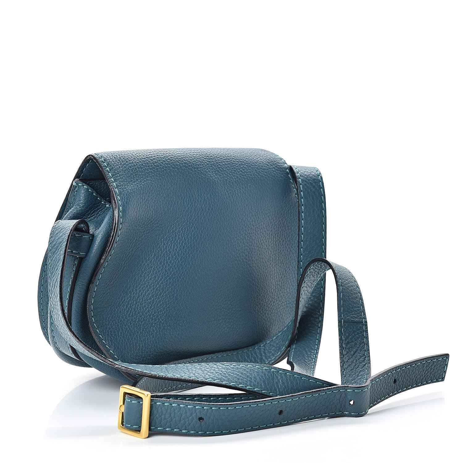 Chloe Calfskin Mini Marcie Round Crossbody Bag Teal 3 of 17
