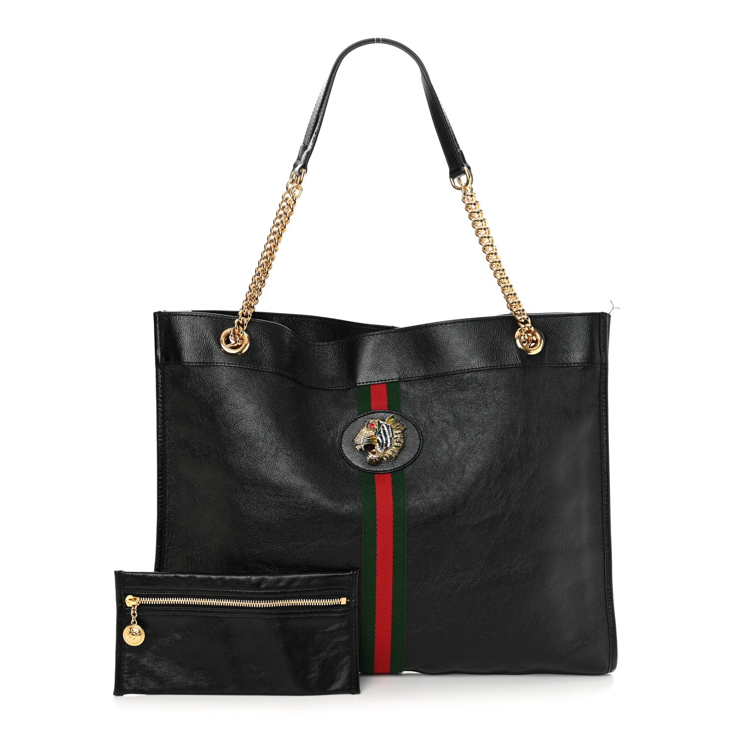 Gucci Calfskin Large Rajah Chain Tote Black 1 of 13