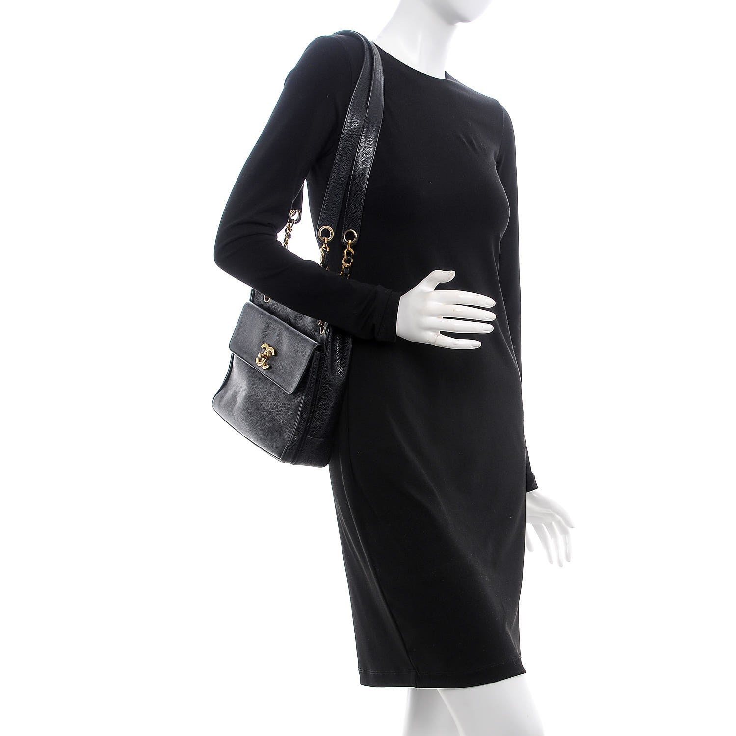 Chanel Caviar Shoulder Bag Black 2 of 14