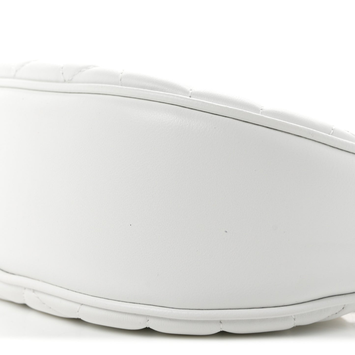 Nappa Quilted La Medusa Half Moon Crossbody White