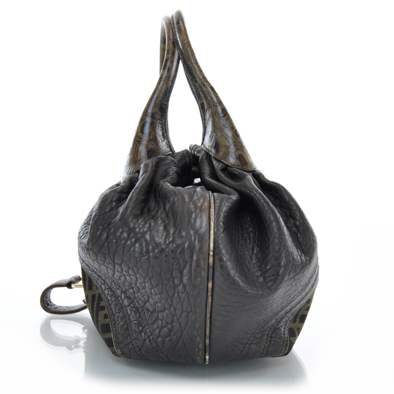 Fendi Zucca Nappa Nuvolata Vitello Tortuga Spy Tobacco Moro 4 of 9