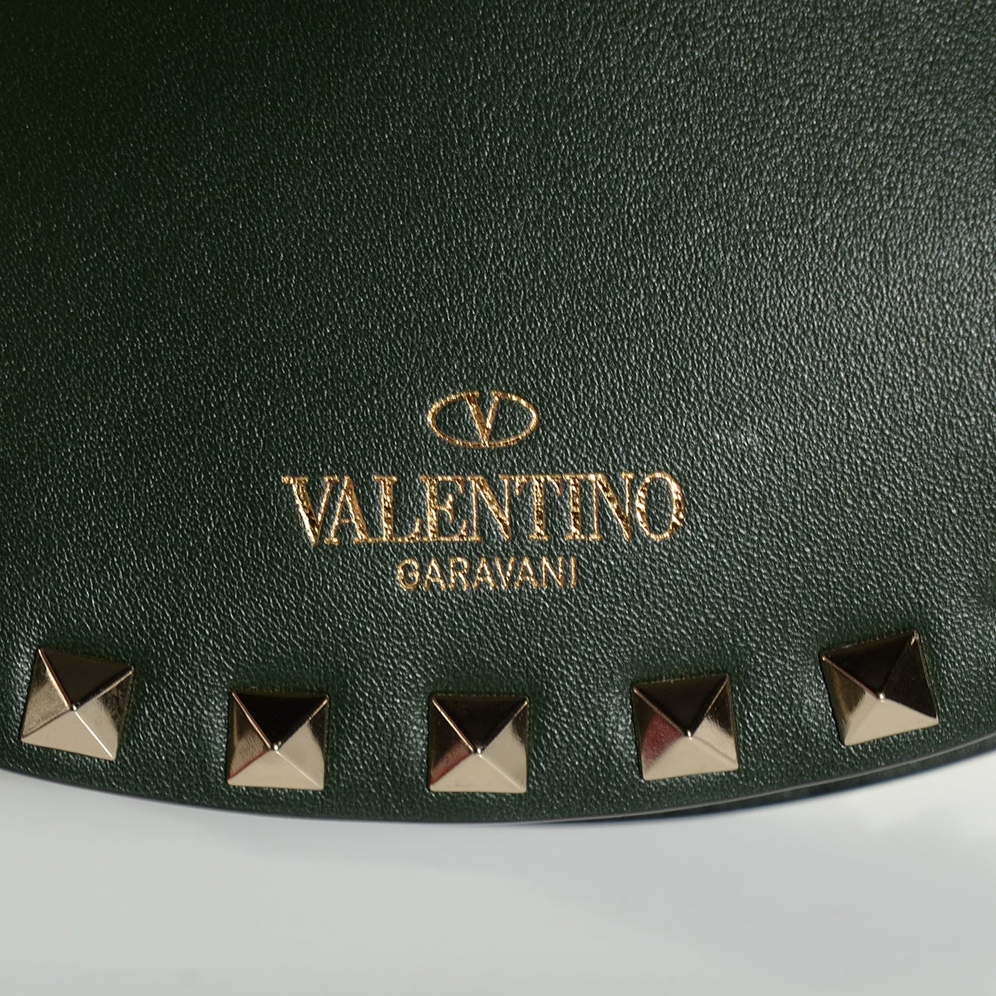 Vitello Rockstud Halfmoon Saddle Bag Forest Green