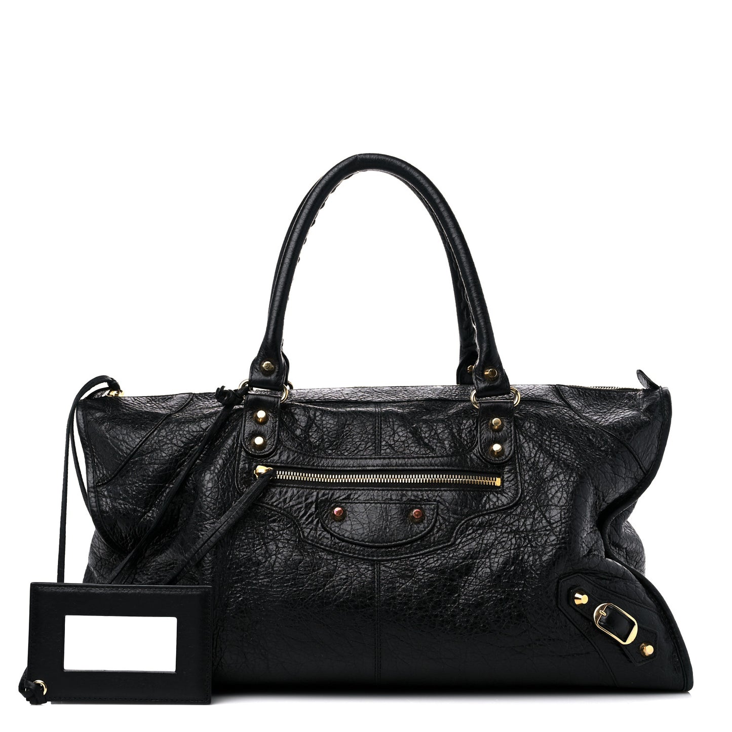 Agneau Classic Gold Hardware Work Black