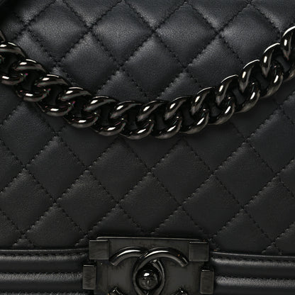 Chanel Calfskin Quilted Medium Boy Flap So Black 7 of 9