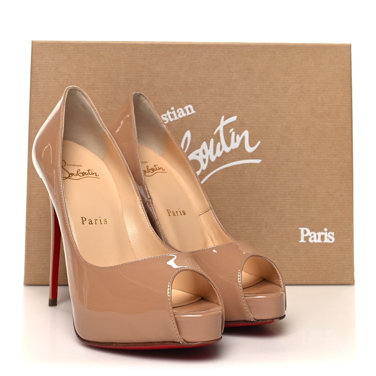 Christian Louboutin Patent New Very Prive 120 Pumps 36 Nude 9 of 9