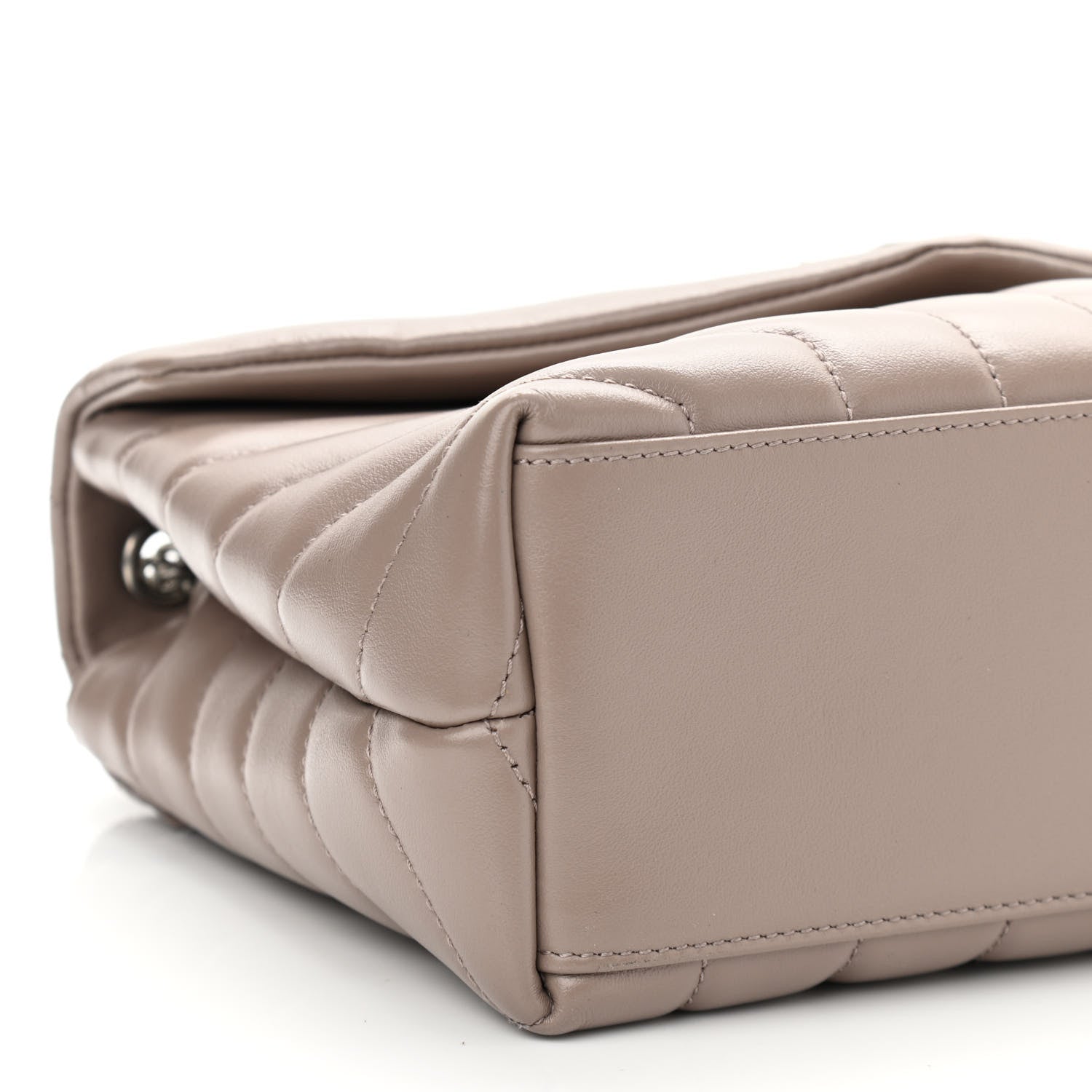 Saint Laurent Calfskin Y Quilted Monogram Small Loulou Chain Satchel Taupe Sable 9 of 11