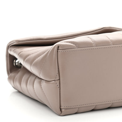 Saint Laurent Calfskin Y Quilted Monogram Small Loulou Chain Satchel Taupe Sable 9 of 11