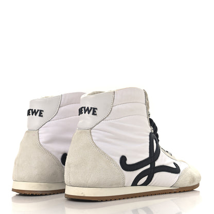 Loewe Nylon Suede Flow Runner High Top Sneakers 38 White Black 5 of 10