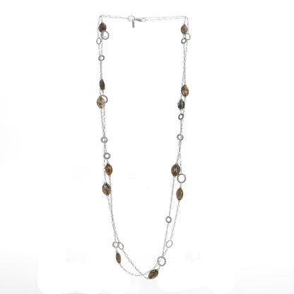 John Hardy Sterling Silver Agate Dot Disc Station Necklace 3 of 6