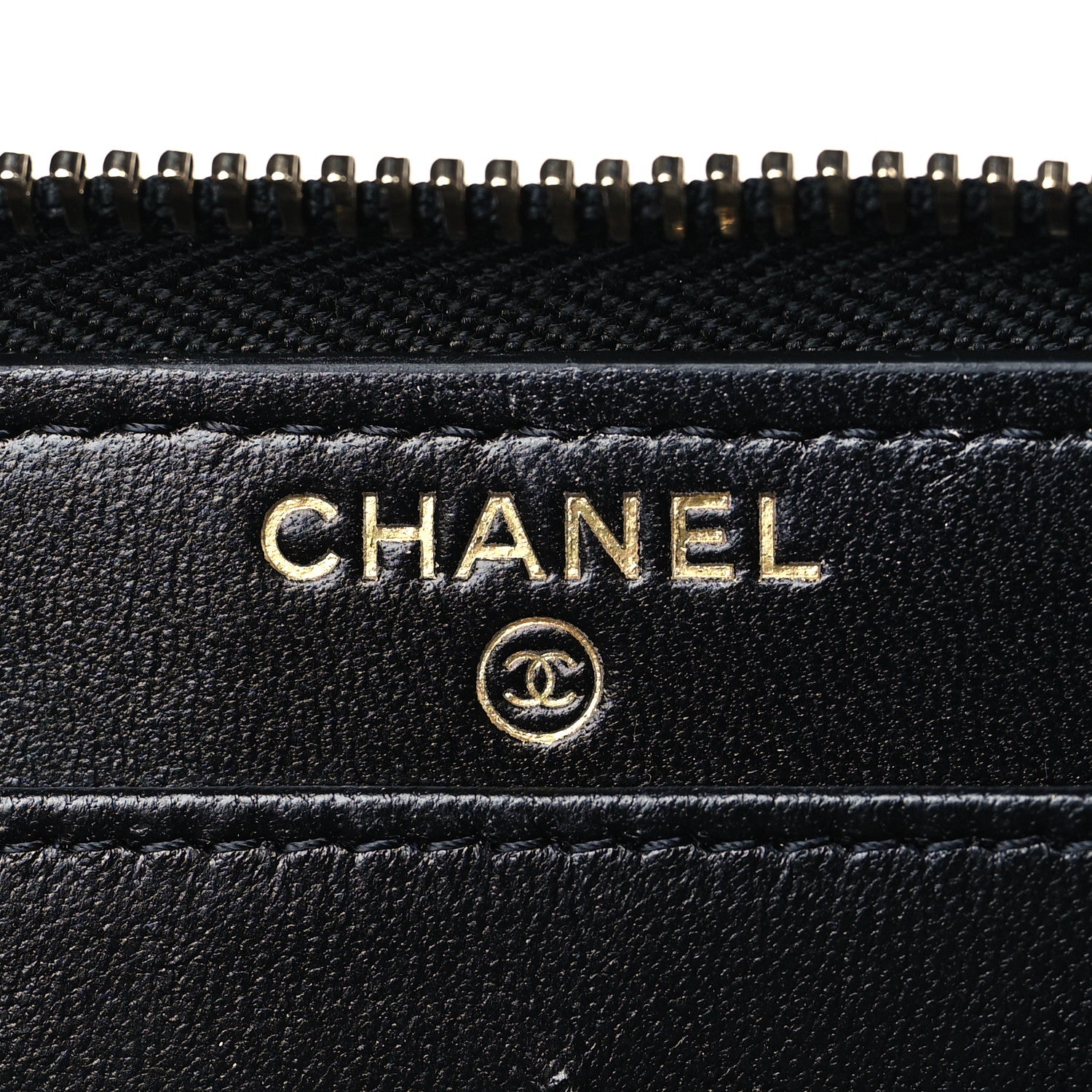 Chanel Lambskin Quilted Large Gusset Zip Around Wallet Black 6 of 8