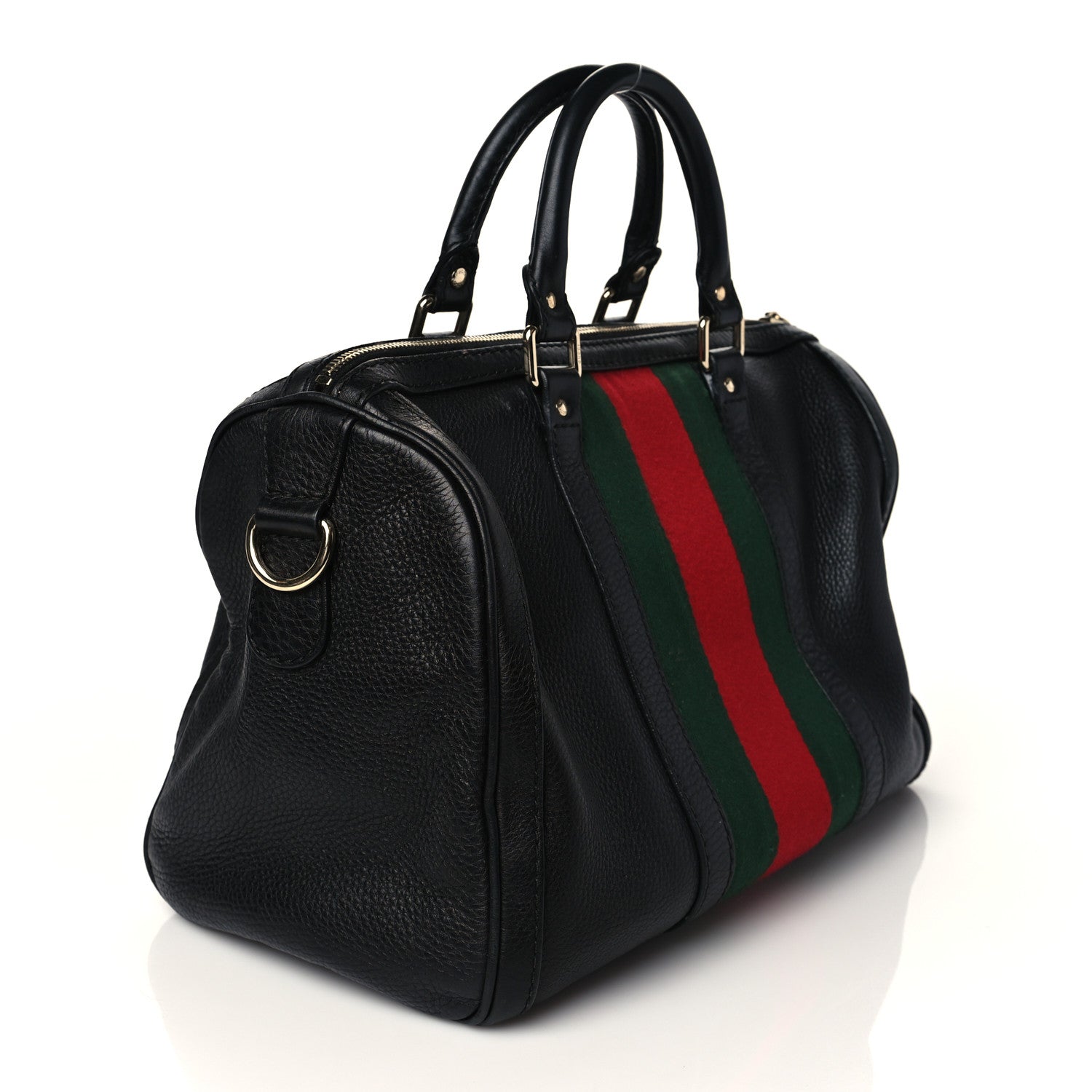 Gucci Calfskin Vintage Web Medium Boston Black 2 of 18