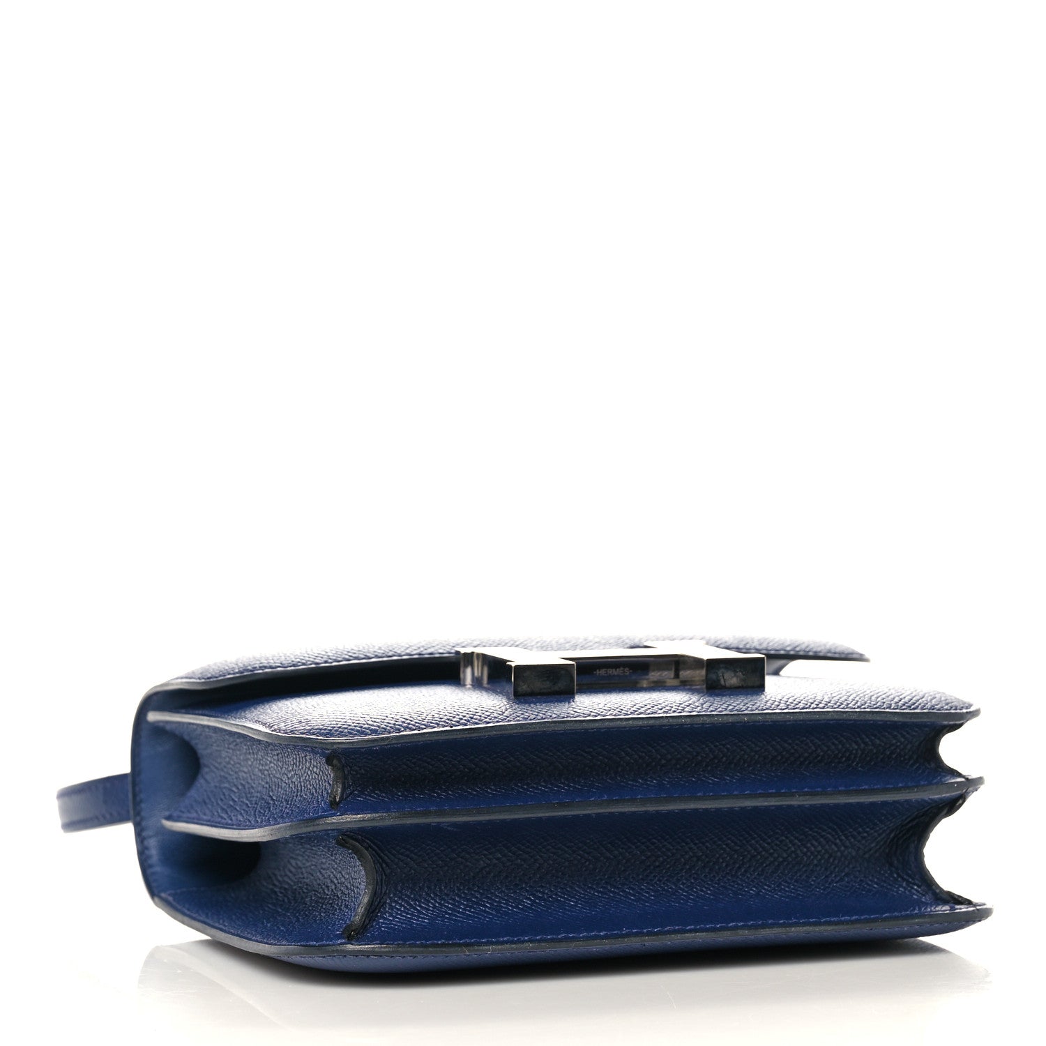Hermes Epsom Enamel Constance 18 Bleu Saphir Orange Poppy 4 of 10