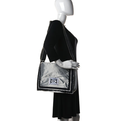 Chanel Metallic Nylon Sport CC Messenger Dark Silver 2 of 19
