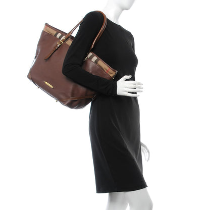 Burberry Calfskin House Check Medium Salisbury Tote Brown 2 of 17