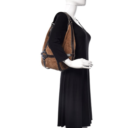 Gucci Calfskin Suede GG Royal Hobo Dark Brown 2 of 12